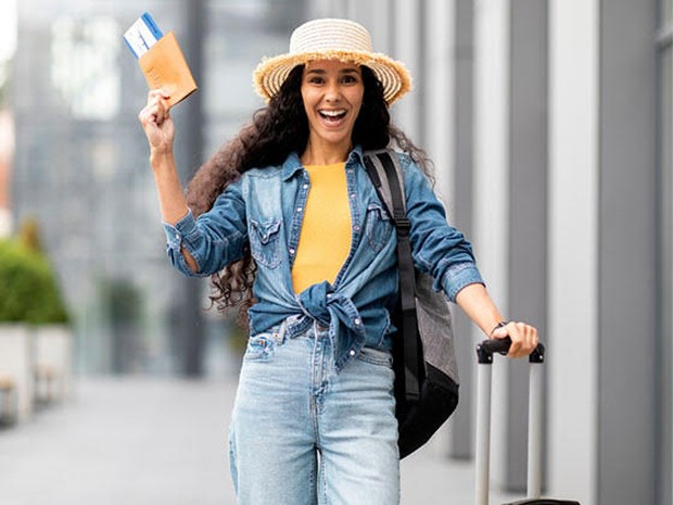 Happy traveller